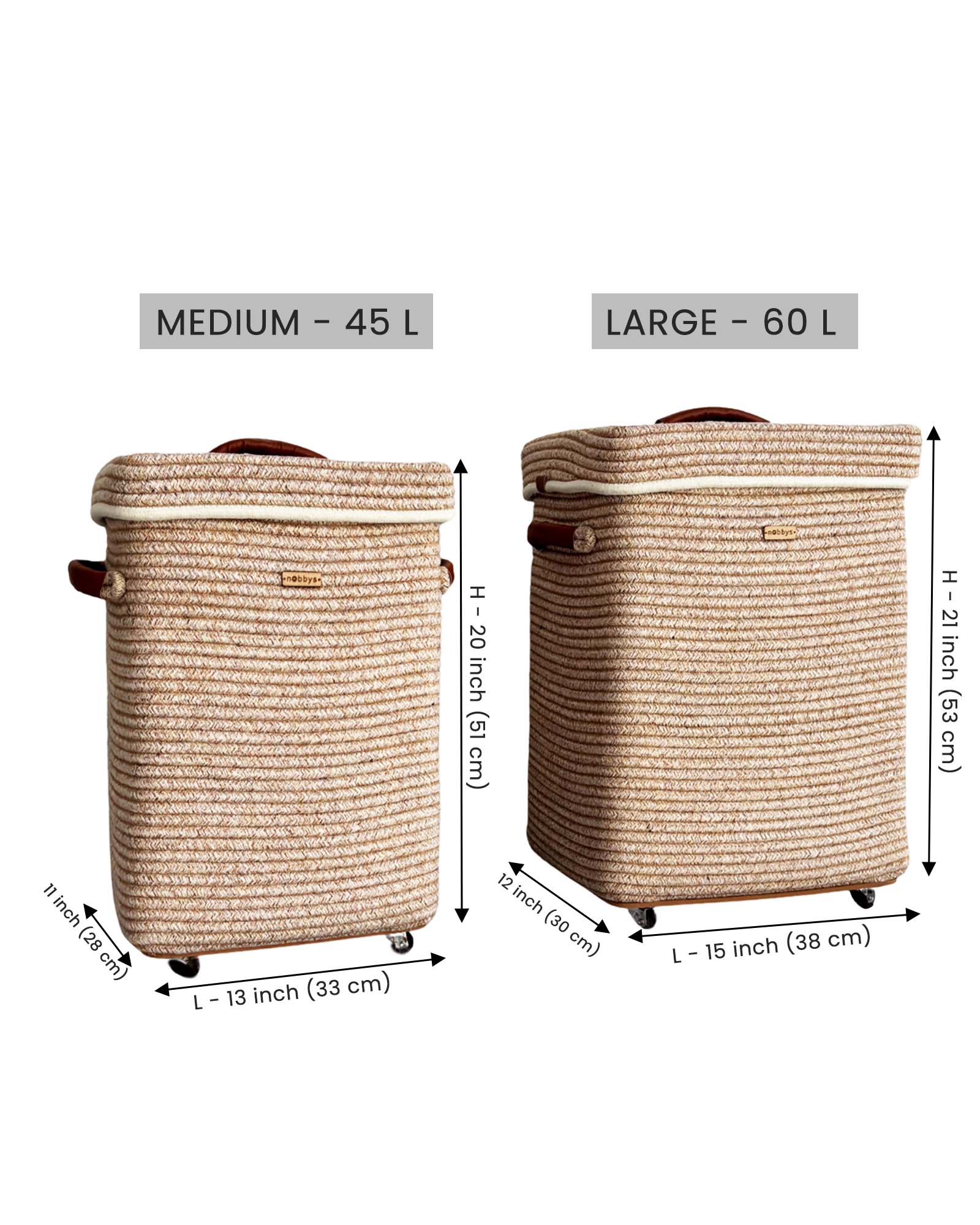 laundry basket size comparison