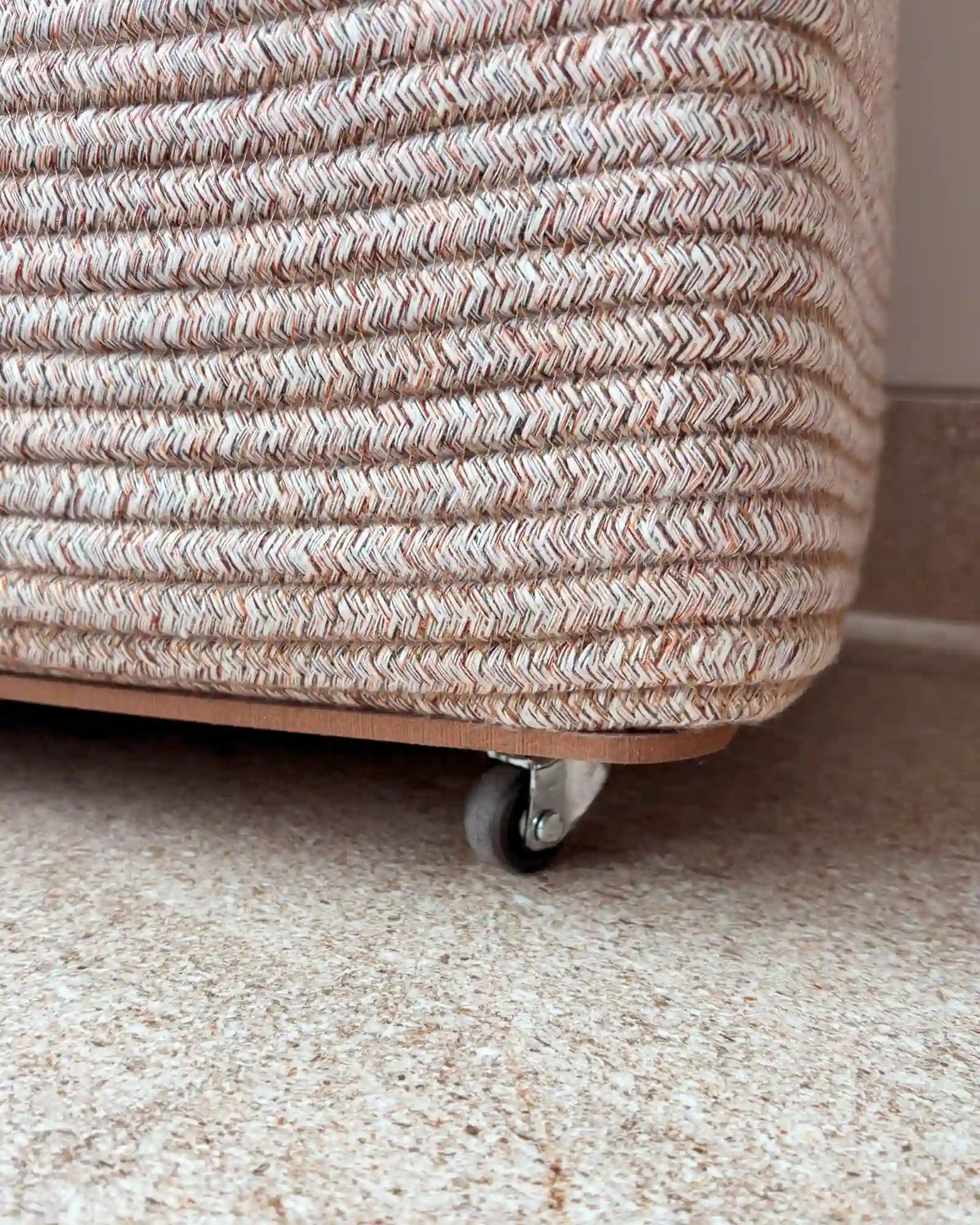 laundry basket with wheels at the bottom
