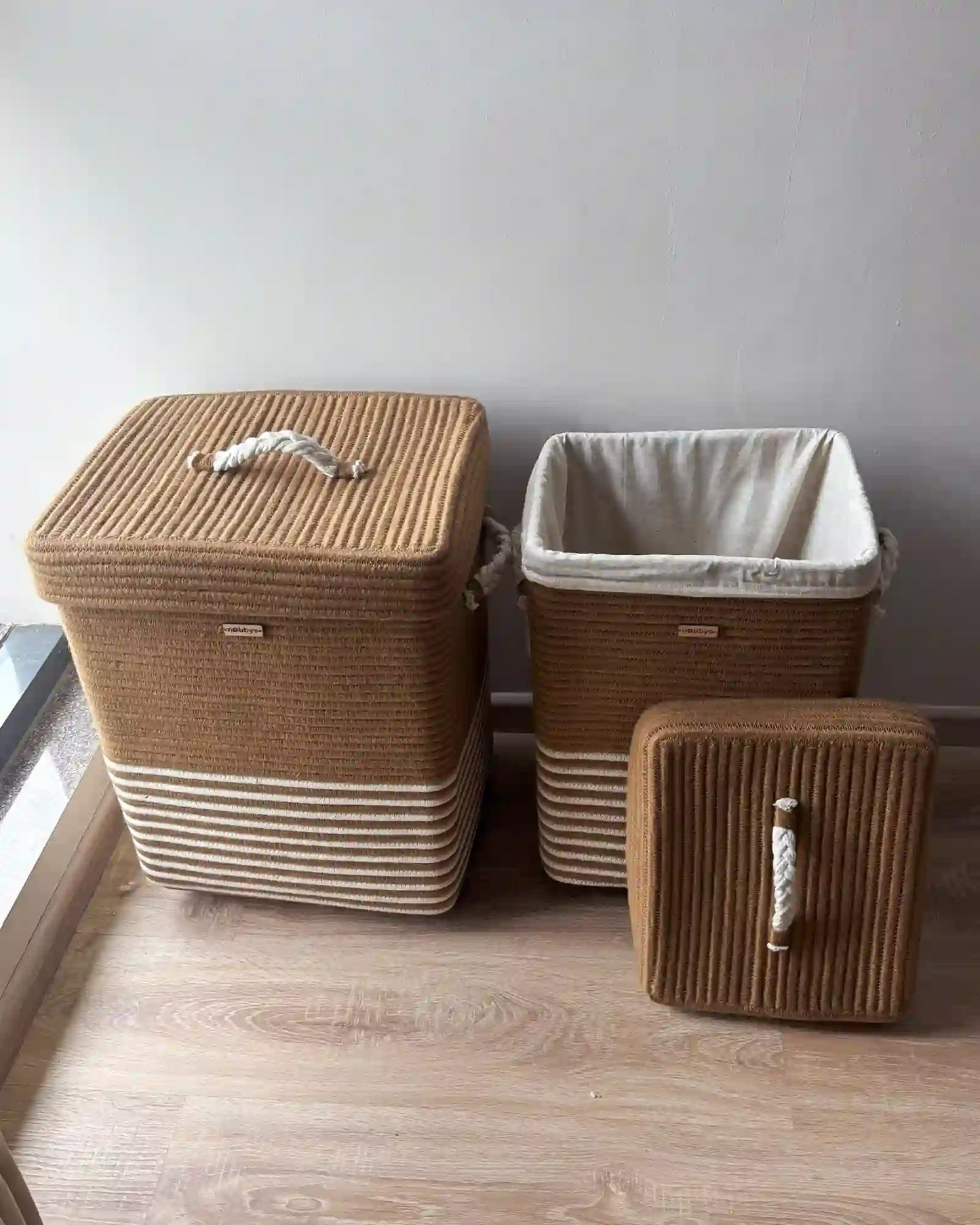 laundry basket with wheels - set of 2