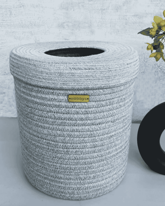Pastel Blue Dustbin with lid (10"D x 12"H)