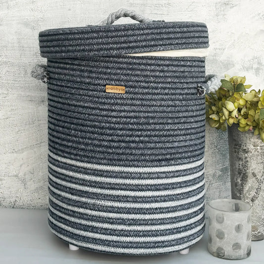 blue laundry basket